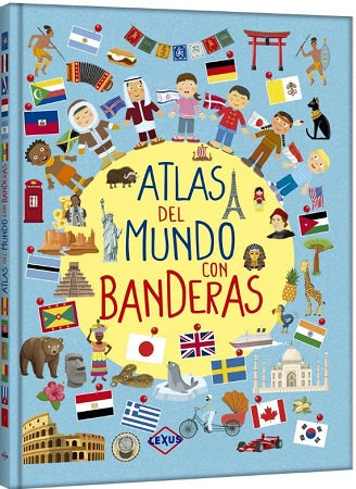 Atlas del mundo con banderas