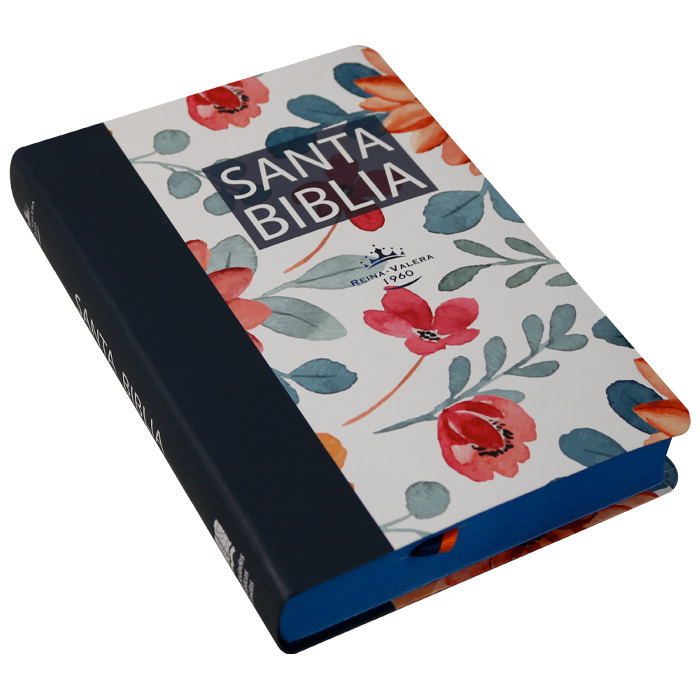 Biblia Reina Valera 1960 Mediana Letra Grande Tapa Semiflexible Flores