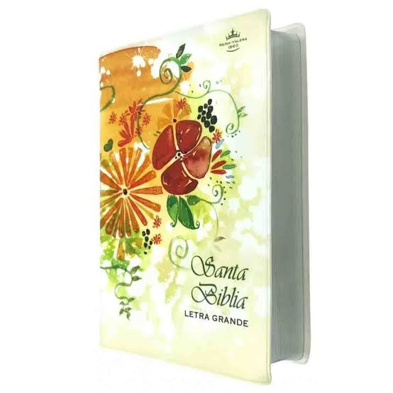 Biblia Mediana Crema Flores Letra Mayor Reina Valera 1960