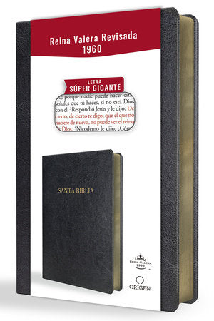 Biblia Reina Valera Revisada 1960 letra súper gigante, símil piel negro /
