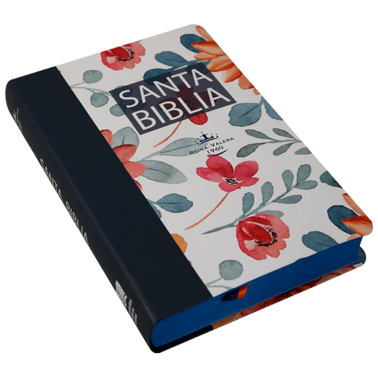 Biblia Reina Valera 1960 Mediana Letra Grande Tapa Semiflexible Flores