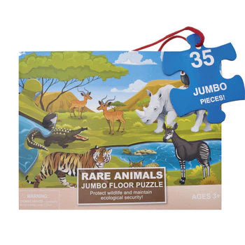 Rare animals jumbo floor puzzle (protect wildlife and maintain ecological security!)