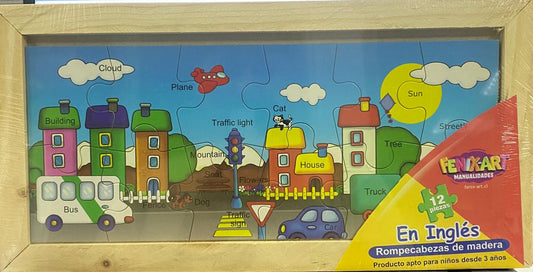 En inglés rompecabezas de madera