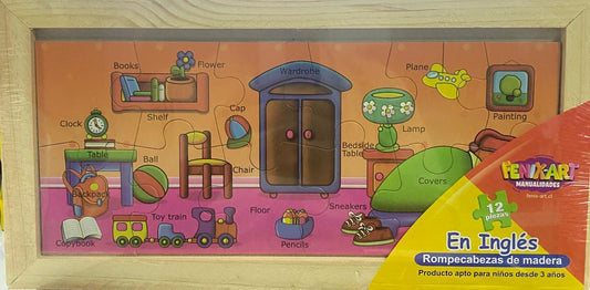 En inglés rompecabezas de madera