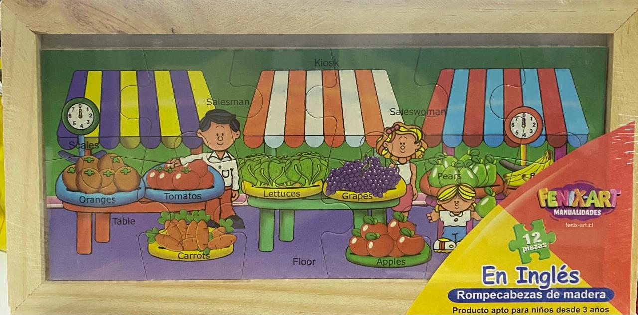 En inglés rompecabezas de madera