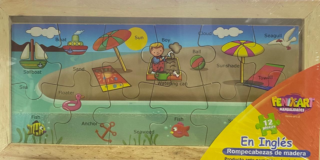 En inglés rompecabezas de madera