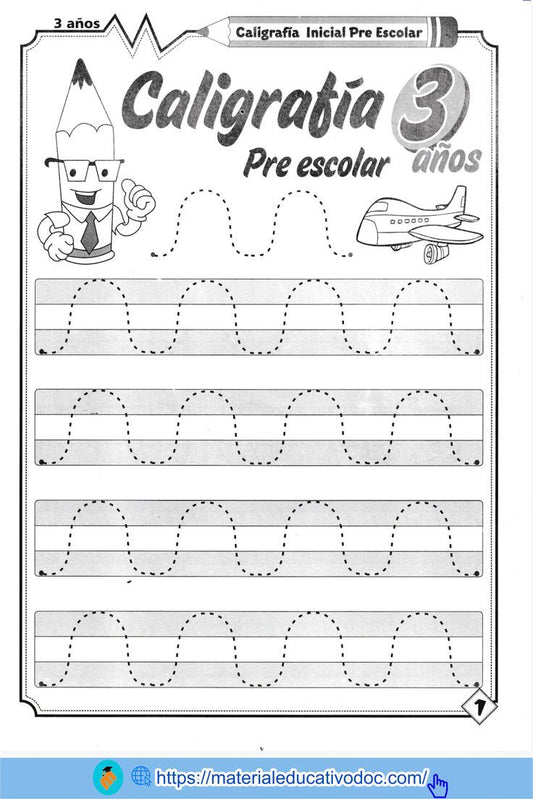 Cuaderno de caligrafía Materiales pre escolar